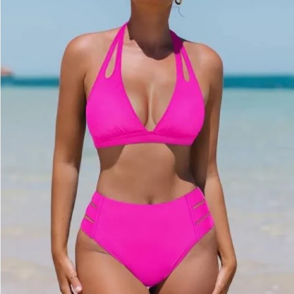 Popvil Vibrant Hot Pink Women's Bikini Set